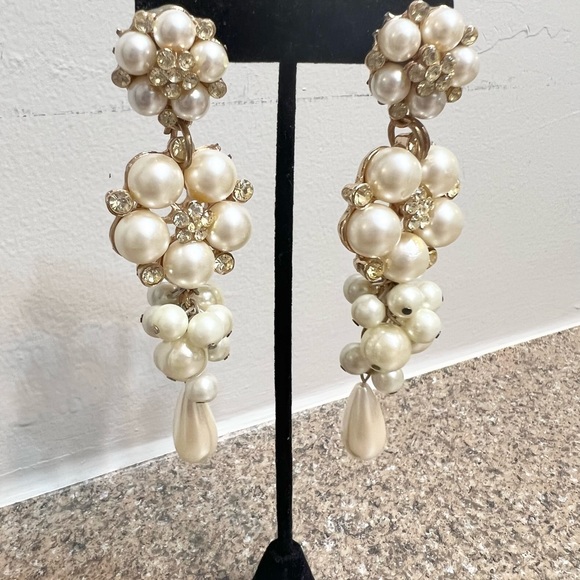 Hanmade faux pearls earrings - Picture 1 of 4